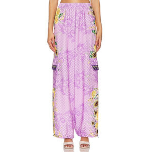 Agua Bendita 'Maca' Purple Satin Cargo Pant Size M